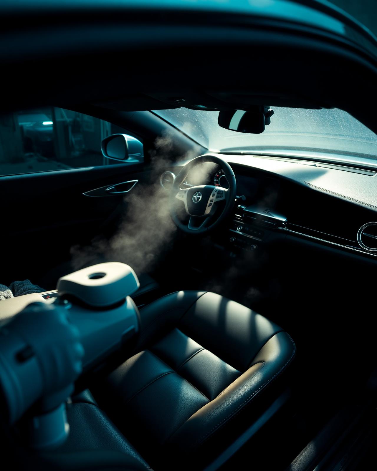 Interior auto detailing in Tucson — steam cleaning and leather conditioning