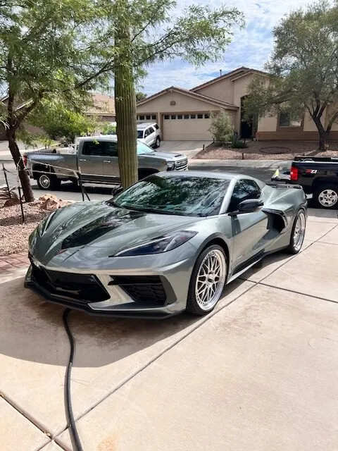 C8 corvette ceramic coated and exterior wash front view