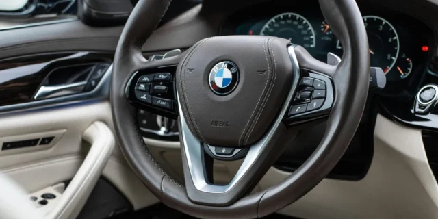 finished Interior detail on bmw 5 series